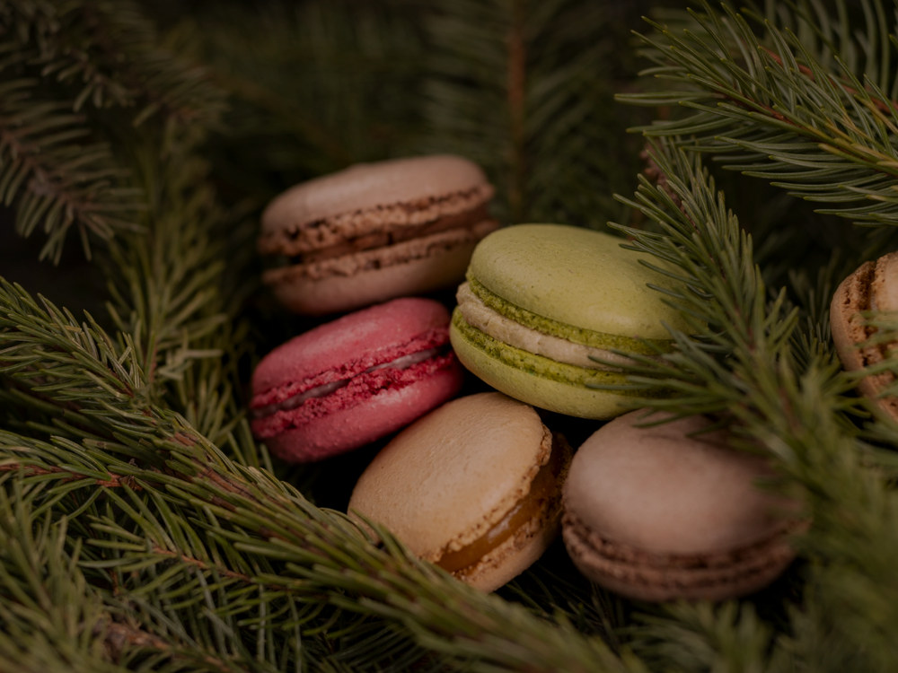 Fotografia ilustrativa - Receita de Macarons de Natal com cobertura Skimo e ganache de maçã